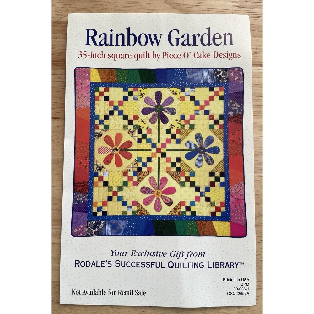 Rainbow Garden 35 Inch Square‎ Quilt Pattern By Piece O' Cake Designs